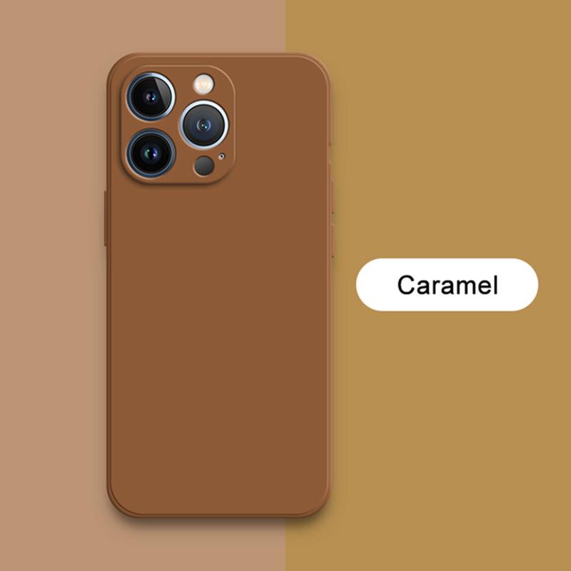 

Хороший мягкий жидкий силиконовый мягкий чехол для телефона iPhone 16 / 16 Pro / 16 Pro Max / 16 Plus противоударные чехлы TPU для телефонов iphone 16 коричневый