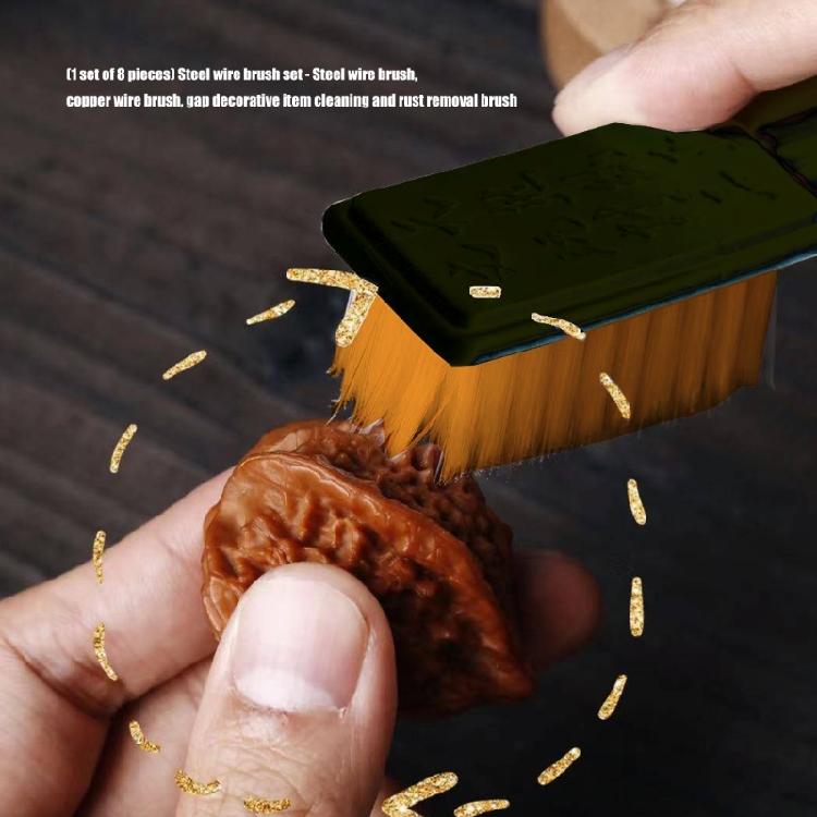 8pcs Wire Brush Cleaning Brushes Assortment For Rusts Removal Grimes Scraping And Detailed Surfaces Workshop Tasks