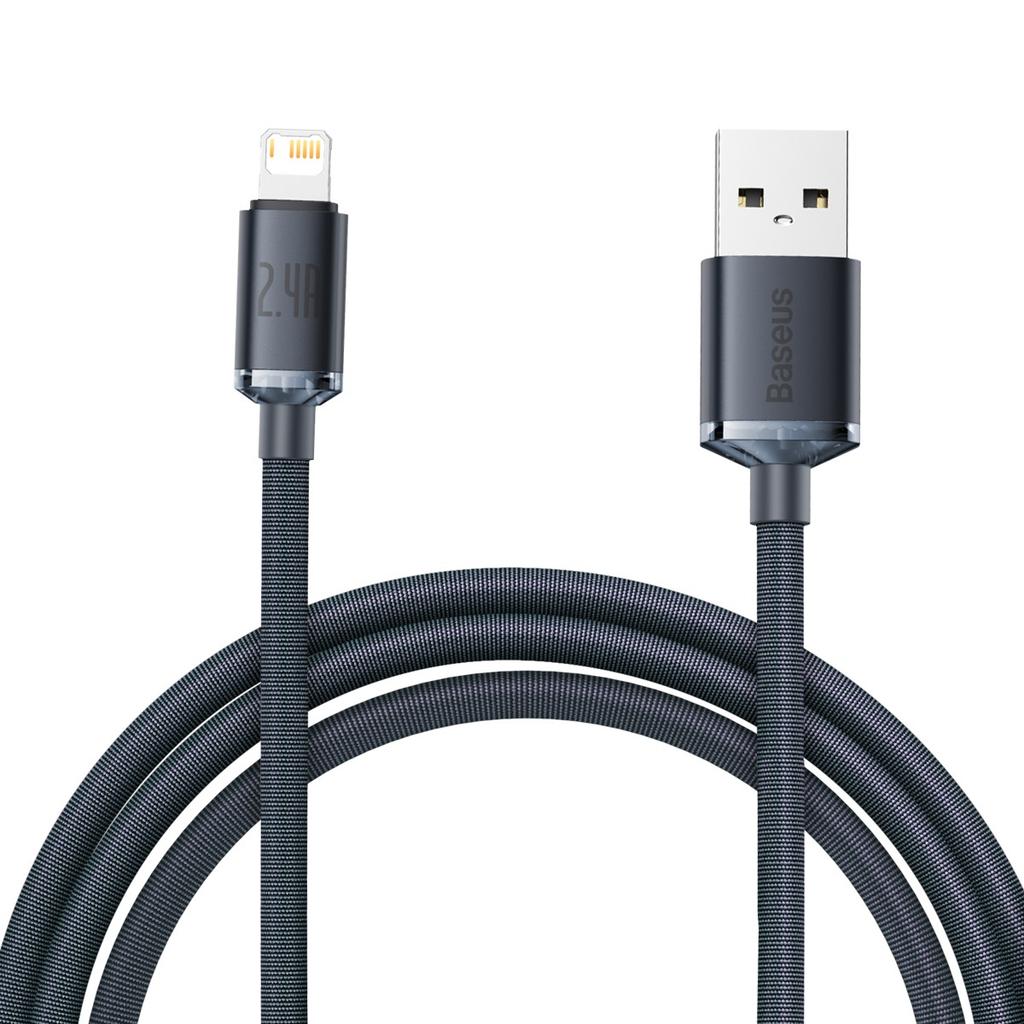 Kabel USB auf Lightning Baseus Crystal Shine, 2.4A, 2M (Schwarz)