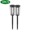 Solar Powered Pathway Landscape Lights Outdoor Waterproof Dusk to Dawn 2 Modes Warm White & White Modern Garden Lights for Path Yard Walkway Driveway