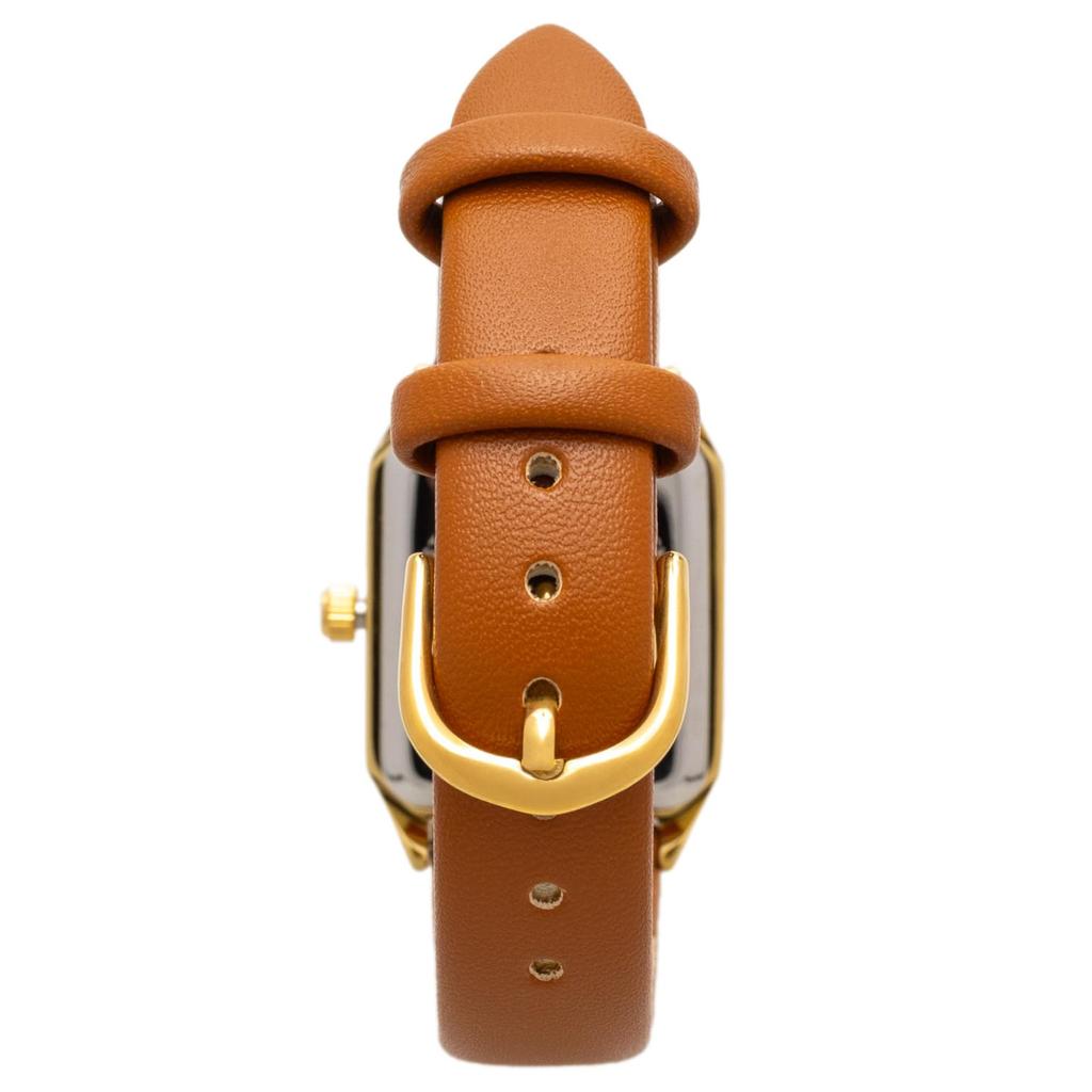 Klefer Serdica Analog Watch, White Dial, PU Leather Strap, Japanese Movement, SD-AL367-CMG, Women's, Brown