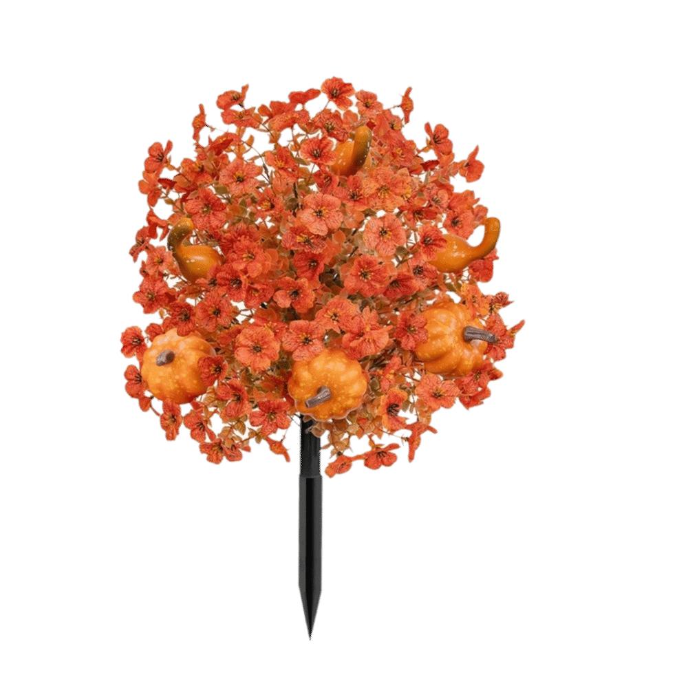 Realistic Artificial Eucalyptus Pumpkin Stakes Plastic Weatherproof Autumn Garden Stakes UV Resistant Anti-Fade