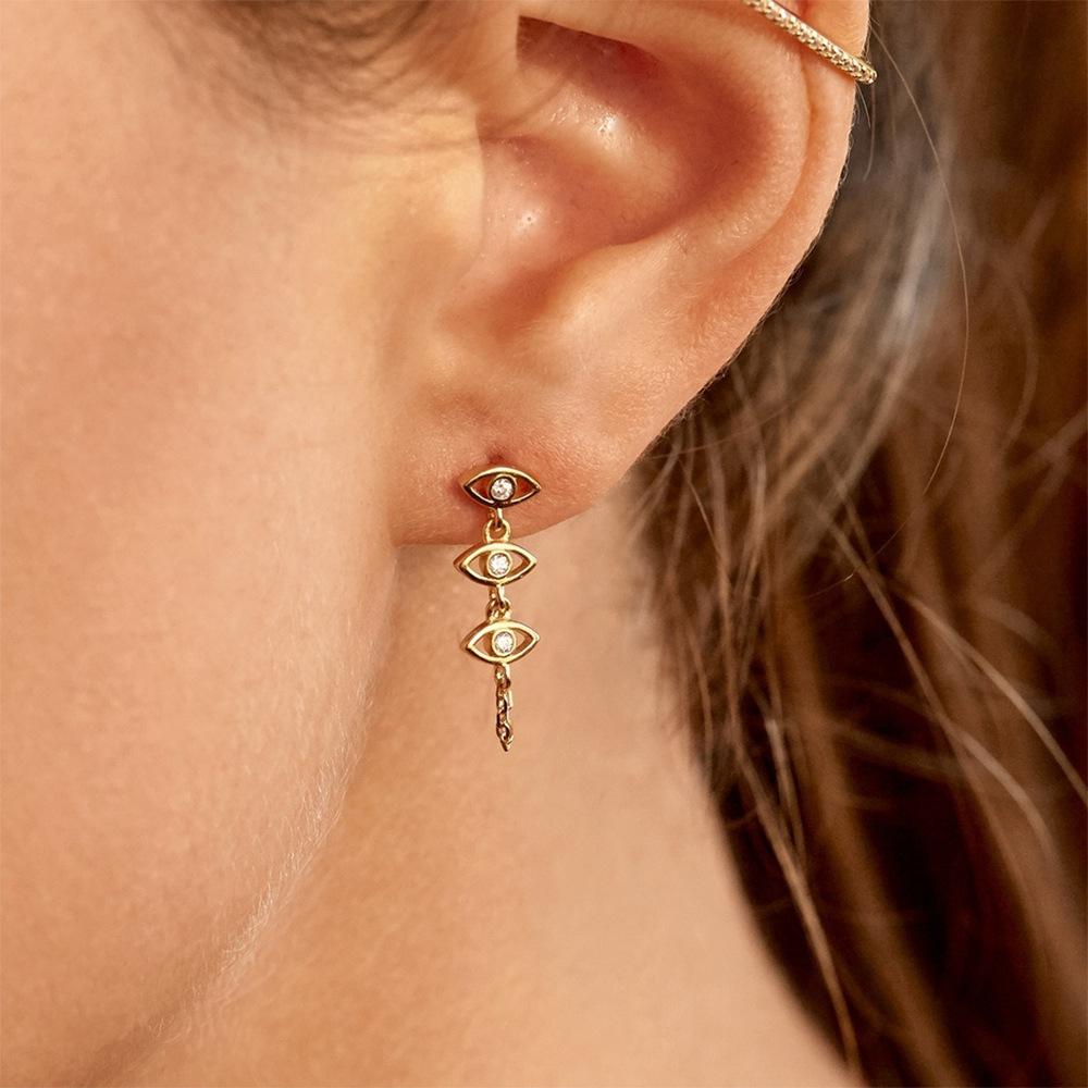 Eye Trendy Geometric Pendant Earrings Alloy Plating Stylish Fashion Jewelry