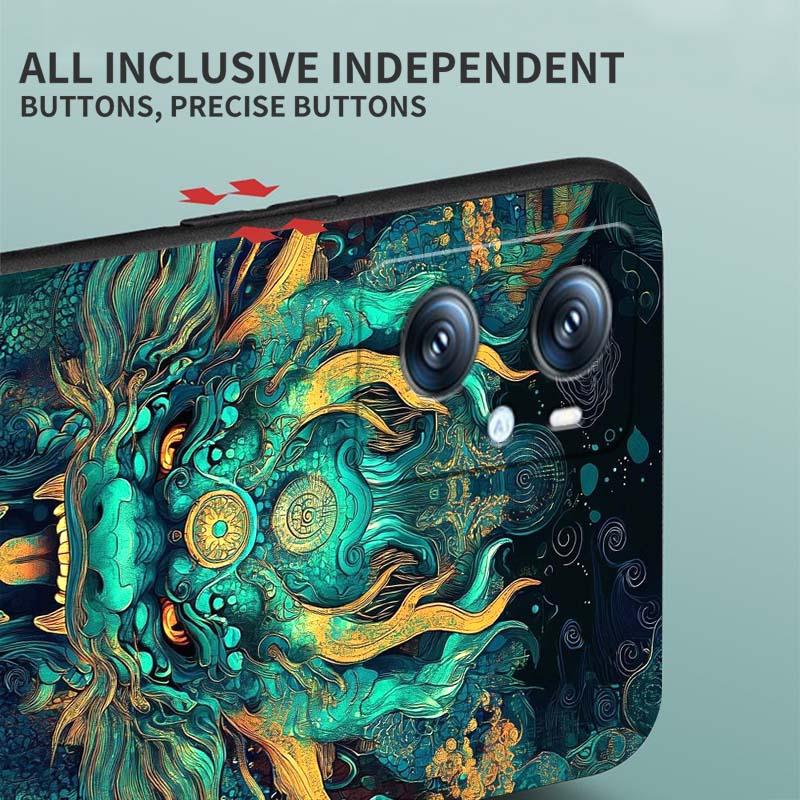 Anime-Drachen-Design für OPPO Reno 5 6 7 A96 A40 A58 Realme GT A74 A78 Neo2 A74 A78 Find X5 X3 X7 X8 Schwarze Handyhülle