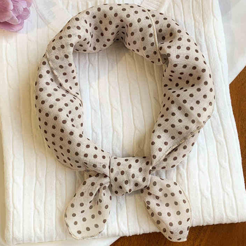 Fashion Printing Cotton Linen Small Square Scarf Summer Scarf Women's Versatile Small Scarf Head Band Hair Accessories