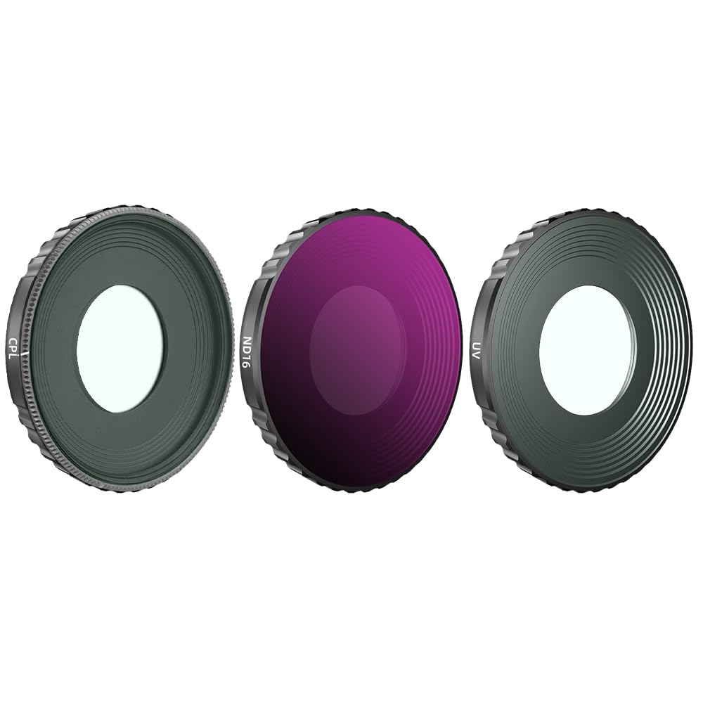 

DJI ACTION4 Compatible Lens Filter for OSMO ACTION4 UV CPL ND8 ND16 ND32 ND64 Filter Set Camera Accessories (UV+CPL+ND16)