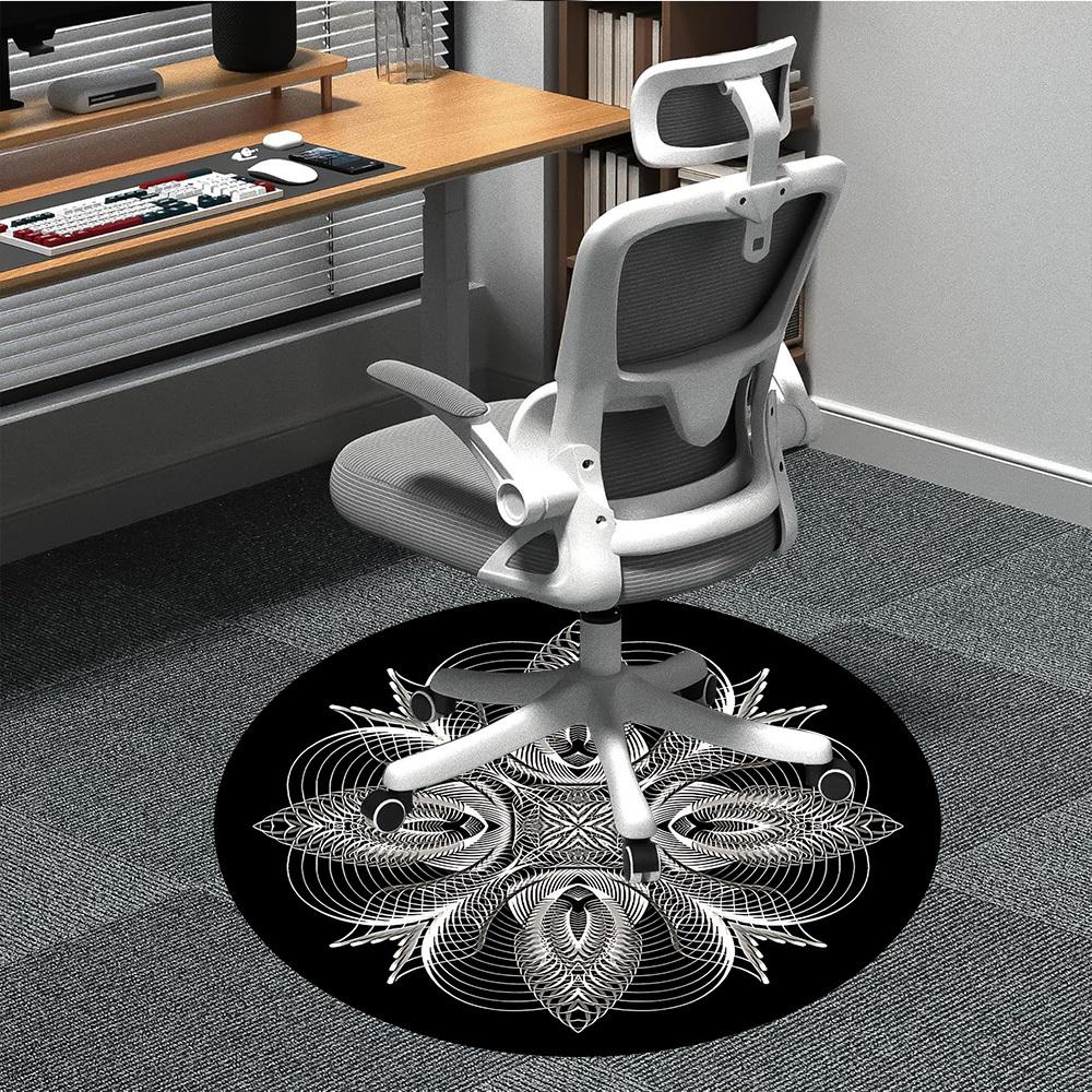 

1PC Abstract Pattern Chair Carpet for Office Non-Slip, Lightweight, Machine Washable Rug for Office, Sleeping, Room - Holiday DecorPolyester 80cm by 80cm