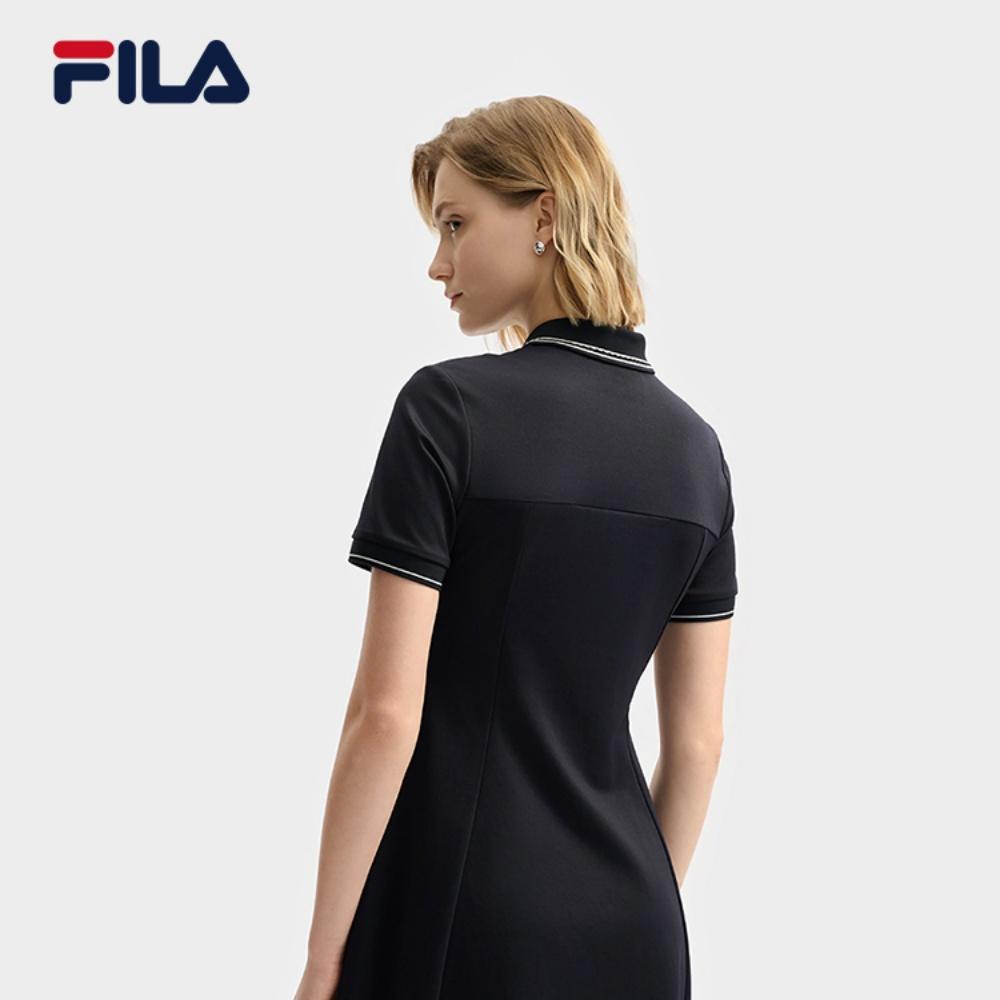 New FILA WHITE Short Sleeved Dress Women's Legend Blue F11W523310F-NV
