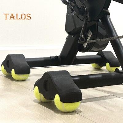 4-teiliges Indoor-Fahrrad-Fußpolster mit 8 Tennisbällen für das Wahoo Kickr Core-Fitnessbike, stoßdämpfender Anti-Rutsch-Bodenschutz, Workout-Bike