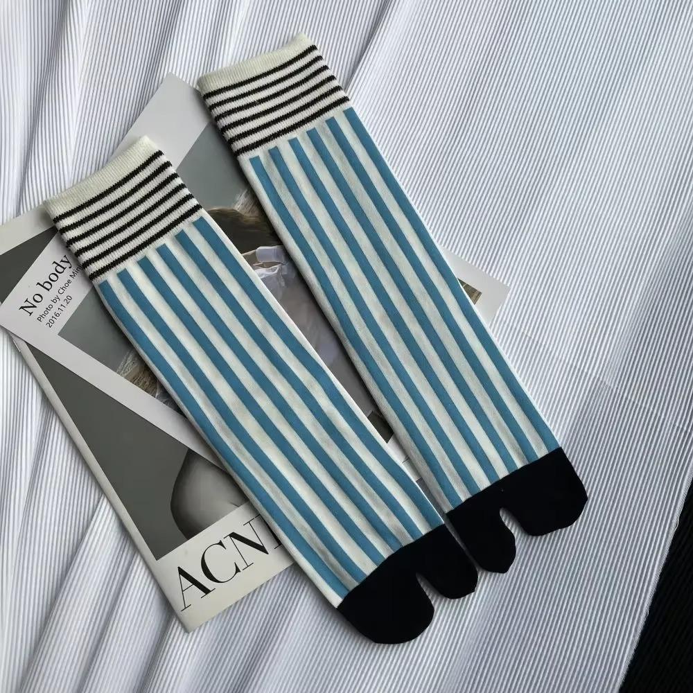 Colorful Split Toe Socks Striped Women's Tabi Socks Fashion Toe Socks