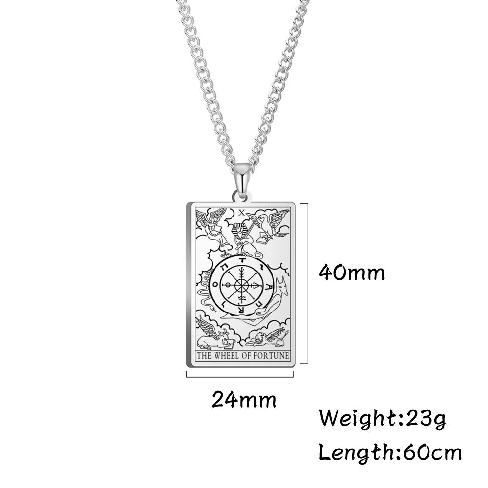 Titanium Steel Taro Brand Pendant Necklace For Men And Women, 22 Fashionable And Simple Square Shaped Jewelry Accessories