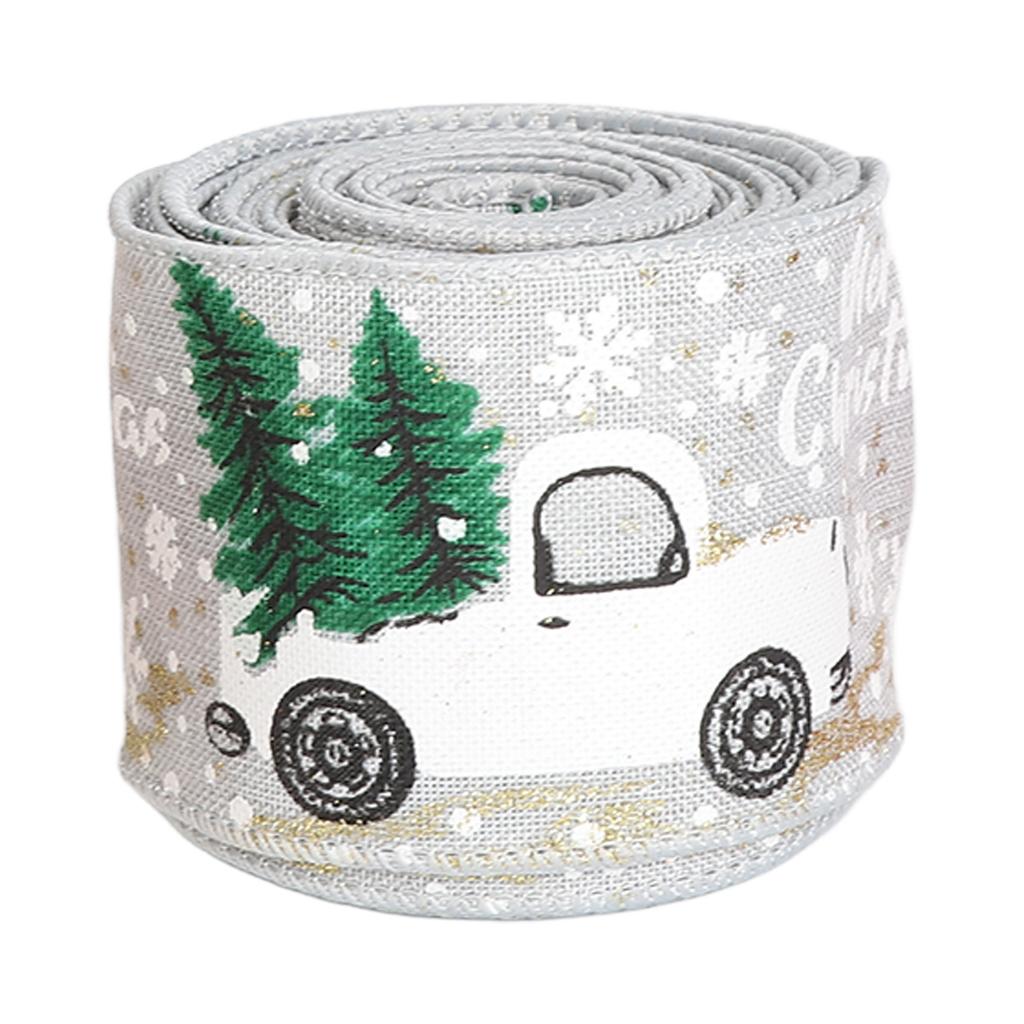 3 Rolls Christmas Wired Edge Ribbon Multi Color Flexible Decorative Christmas Ribbon for Bows DIY