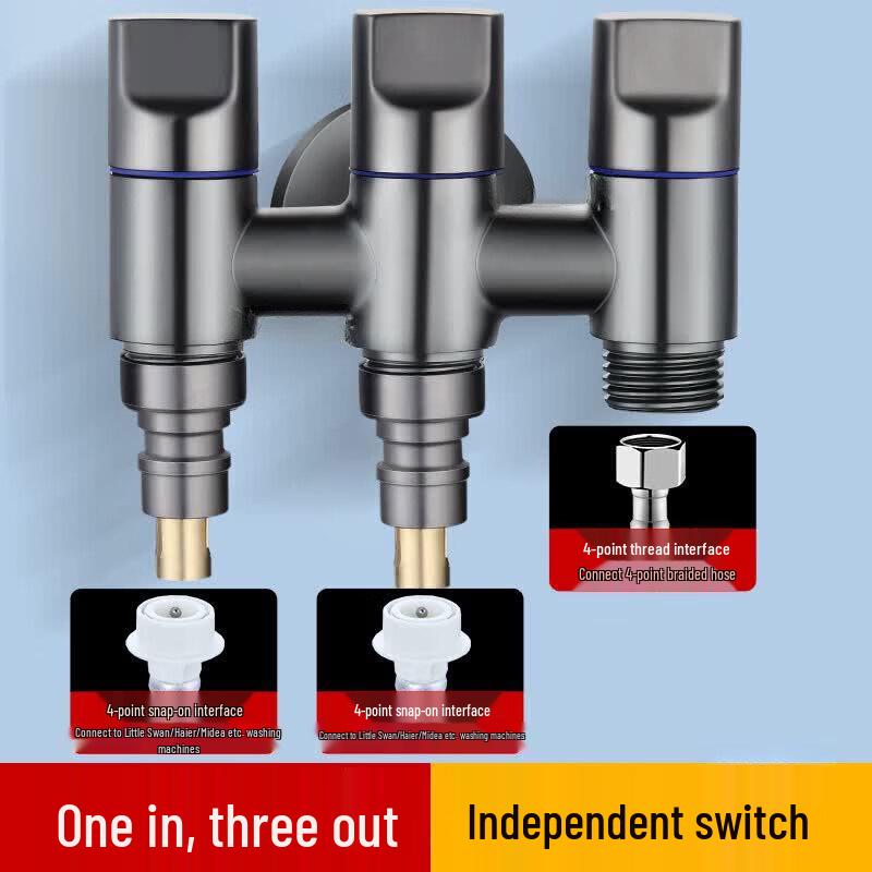 Anica Enjoy Gunmetal Grey 3-Way Angle Valve Faucet
