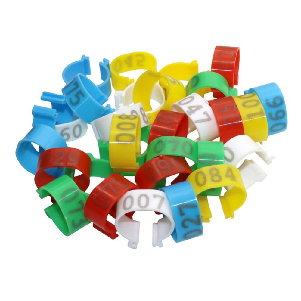 100Pcs 20mm Chicken Foot Rings Digital Clip Ring NO. 1-100 Plastic Identification Ring Poultry Chicken Coop Feeding supplies