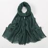 Eșarfe Hijab Simple din Bumbac și Bambus Femei Culoare Solidă Turban Șifonat Margine Îndepărtată Bumbac Moale Hijab Șal Calitate Premium
