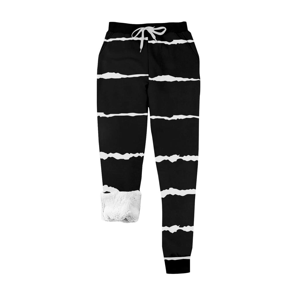 Women's Casual Fashion Home Christmas Print Plush Sweatpants