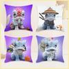 New Chinese Style Mythical Beast Lion Pillowcase - Festive Cartoon Home Decor Cushion for Sofa and Bed.