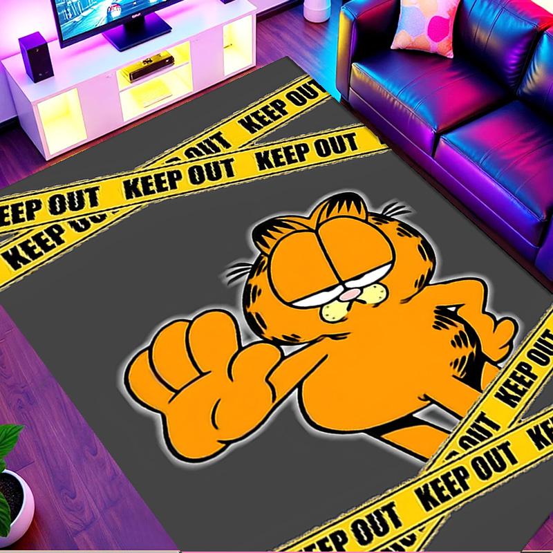 Tapete Estampado Garfield, Carpete de Chão Lavável, Para Entrada Quarto de Estudante Lavanderia Escritório Estudo, Decoração de Casa Presente de Aniversário Natal