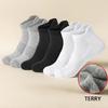1 Pair Men's Ankle Socks Athletic Running Socks Low Cut Sports Socks Cotton Solid Color Mesh Breathable Cushioned Tab Socks