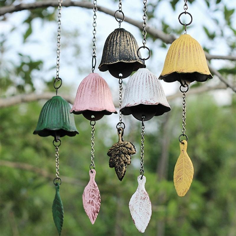 62KD Retro Japanese Iron Wind Chimes Durable Material, Soft Sound Outdoor Garden Decoration, Lucky Temple Bells