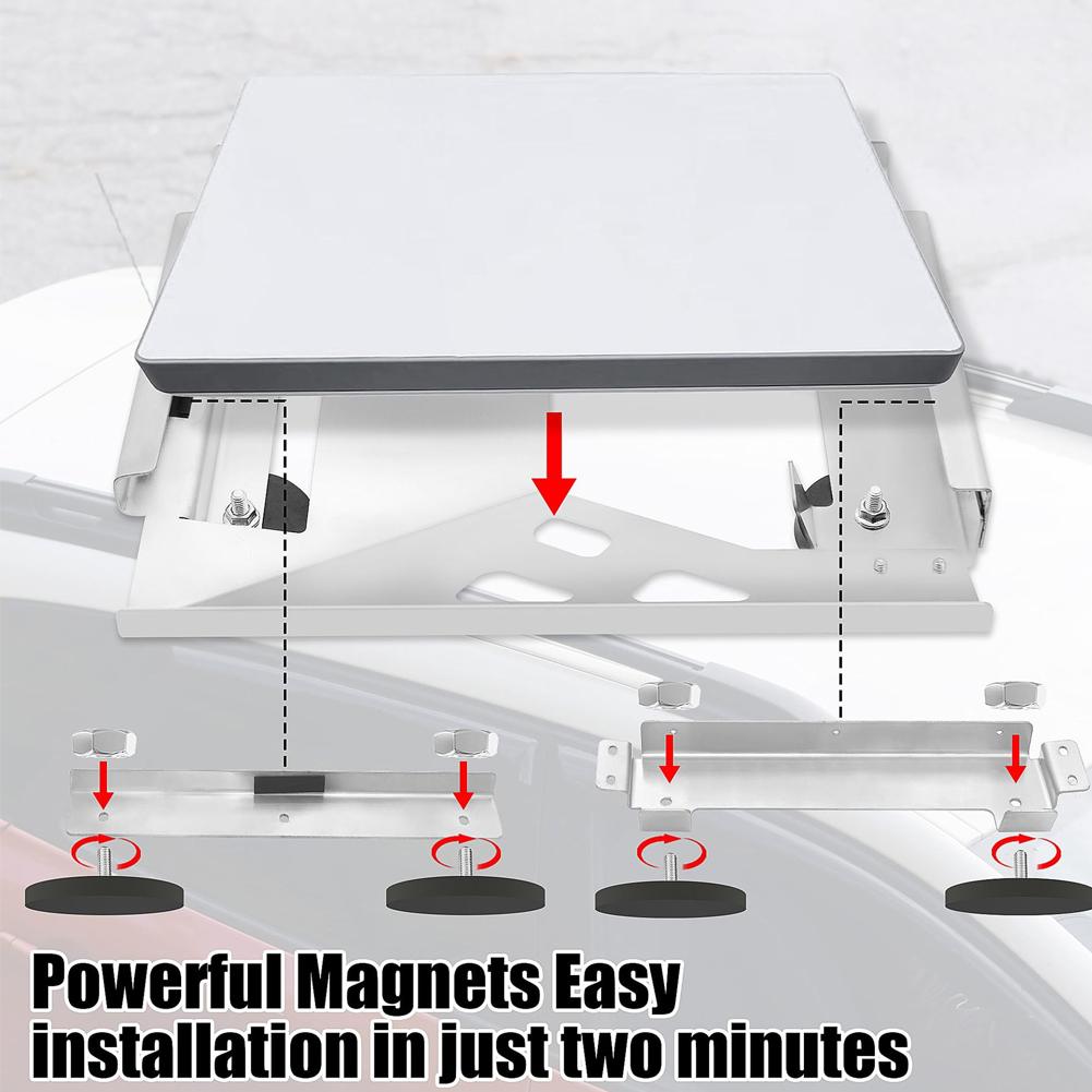 For StarLink Mini Flat Mount Kit Car Roof Magnetic Mounting Bracket Quick Release Roof Mounting Kit for RV Boat белый