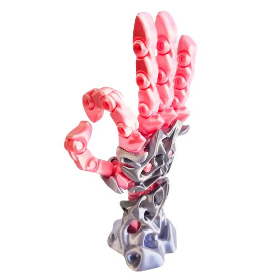3D Printed Manipulator Mechanical Arm with Movable Finger Joints Articulated Robotic Hand for Robot Cyberpunk Fans