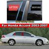 Car Window Door Column B Pillars Post Cover Trim For Honda Accord Civic CRV Jazz HRV Black Carbon Fiber Mirror Effect PC Sticker