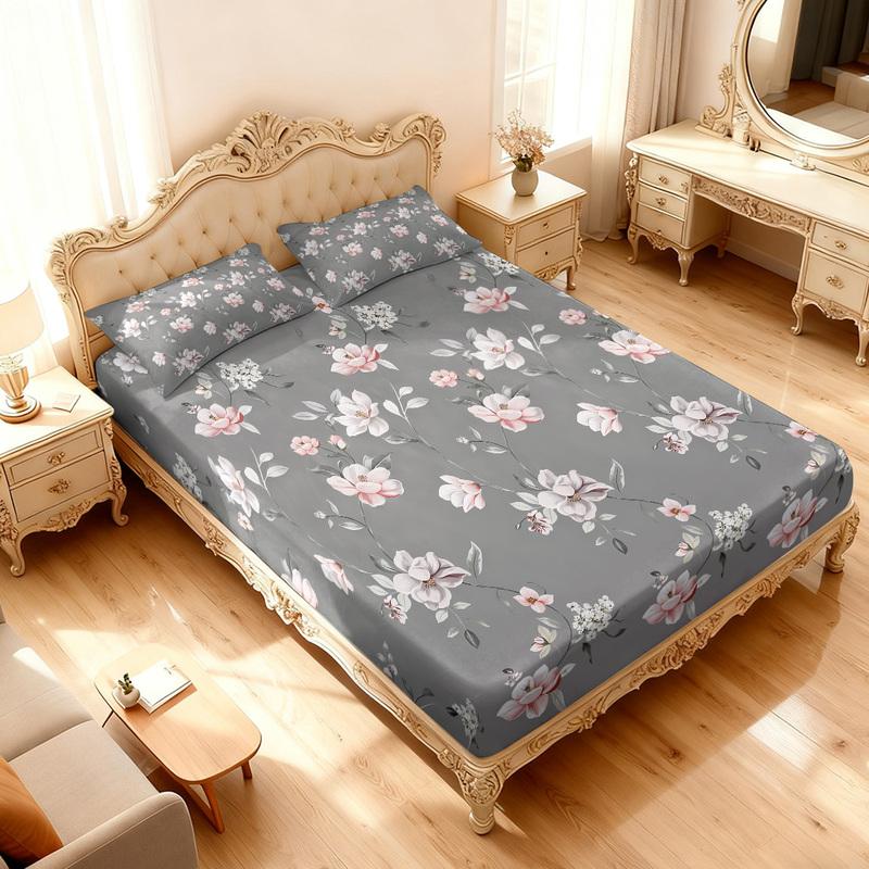 3pcs Spring Colorful Beautiful Flower Printed Coreless Bed Sheet Set Multi Size Soft Bed Cover Bedroom Bedding Decoration