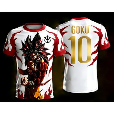 2026 Dragon Ball Official Licensed 3D Print Goku 10# Football Training Jersey Family Matching S-6XL