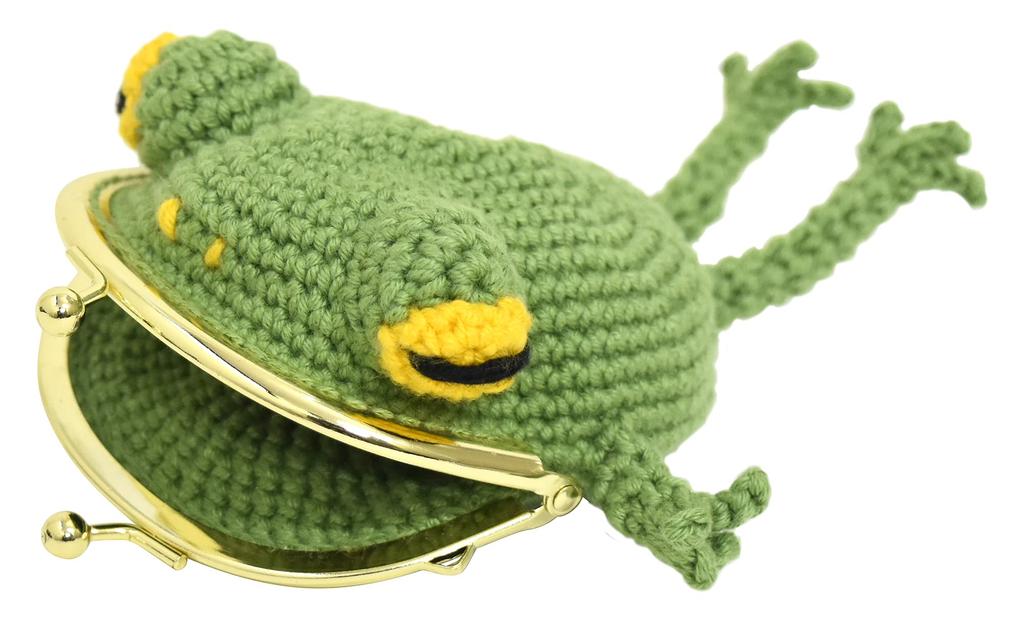 NASKA Kit Frog Purse Green Hand-Knitted HT-15 Col.A