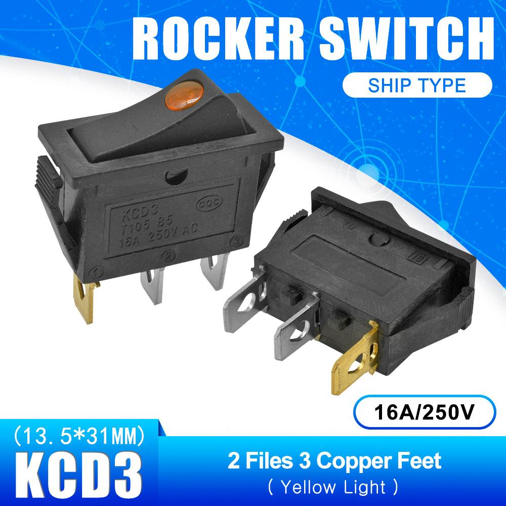 KCD3 Rocker Switch ON-OFF 2 3 Position 2 3 pin 3Pin 2Pin Electrical Equipment Light Power Switch 16A/250V 15A/250V AC Waterproof