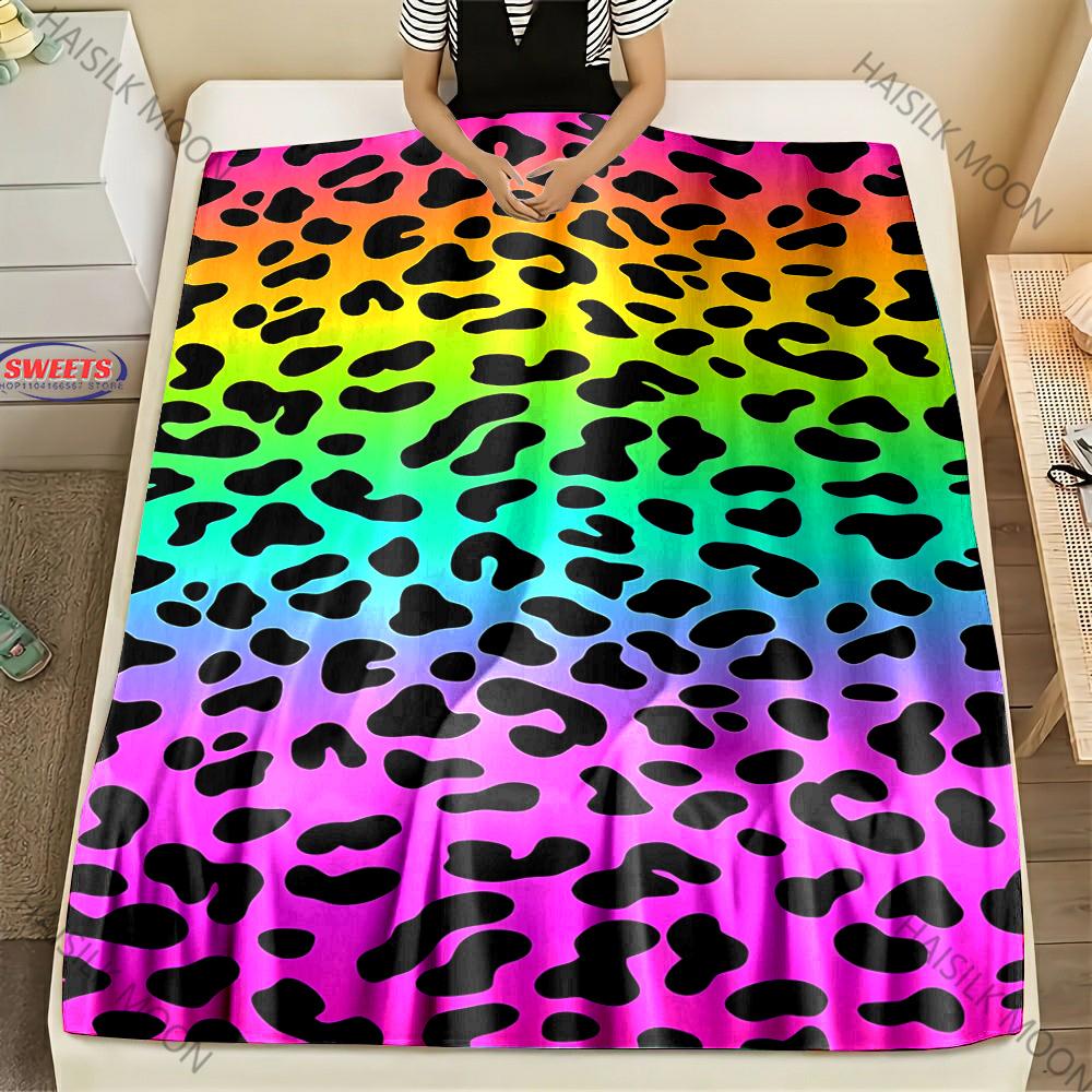 New Arrived! Colorful Leopard Themed Blankets for Friends Son Daughter Wife Birthday Holidays Christmas Fashion Gift Fast Arrive