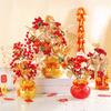 Golden Lucky Bag Flower Pot New Year'S Ornament Year Of The Dragon Housewarming Gift Lucky Bag Home Ornament