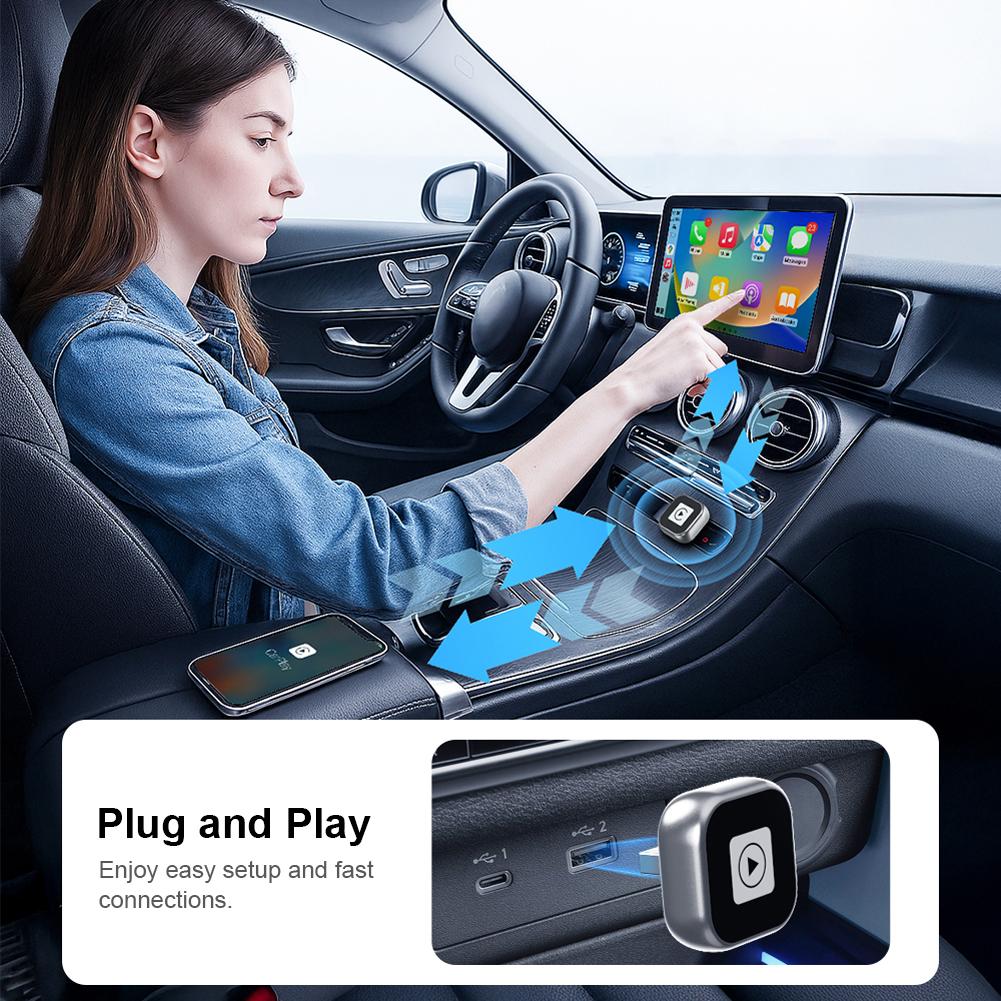 2 In 1 Wireless CarPlay Android Auto Adapter Mini Carplay&Auto Box Dongle Auto Connect for iPhone and Android Factory Wired Cars