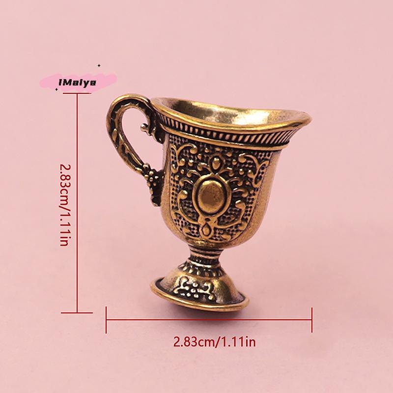 M-1Pc Antique Small Copperware Buddha Tea Set Retro Copper Teacup Brass Keychain Pendant Home Living Room Decoration Crafts Gift