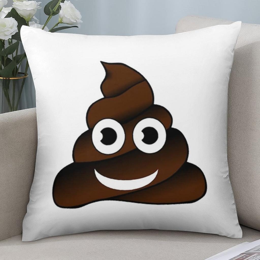 Poop Emoji Cushion Cover Funny Brown Pile Pillow Case Novelty Gag Gift Home Decor Living Room Sofa