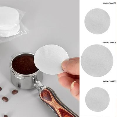 51mm/53mm/58mm 100 Adet Kahve Tozu Kase Filtre Kağıdı Espresso Kahve Makinesi İçin İkincil Su Filtre Kağıdı