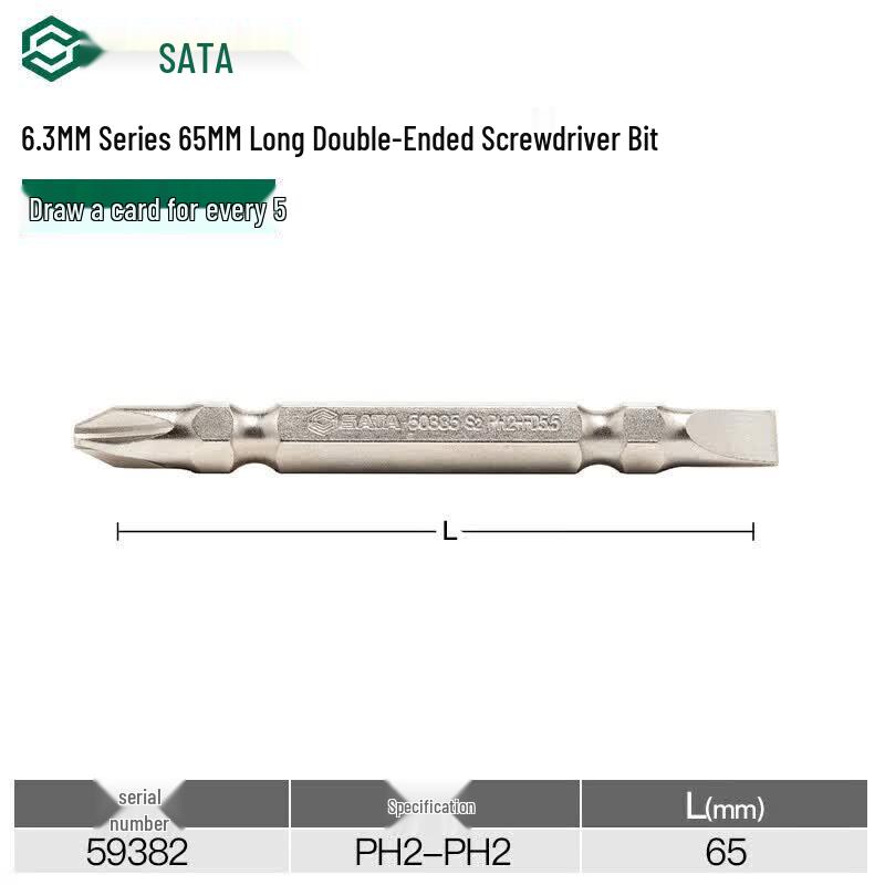 SATA 59382 5-Piece Double-Ended Screwdriver Bit Set