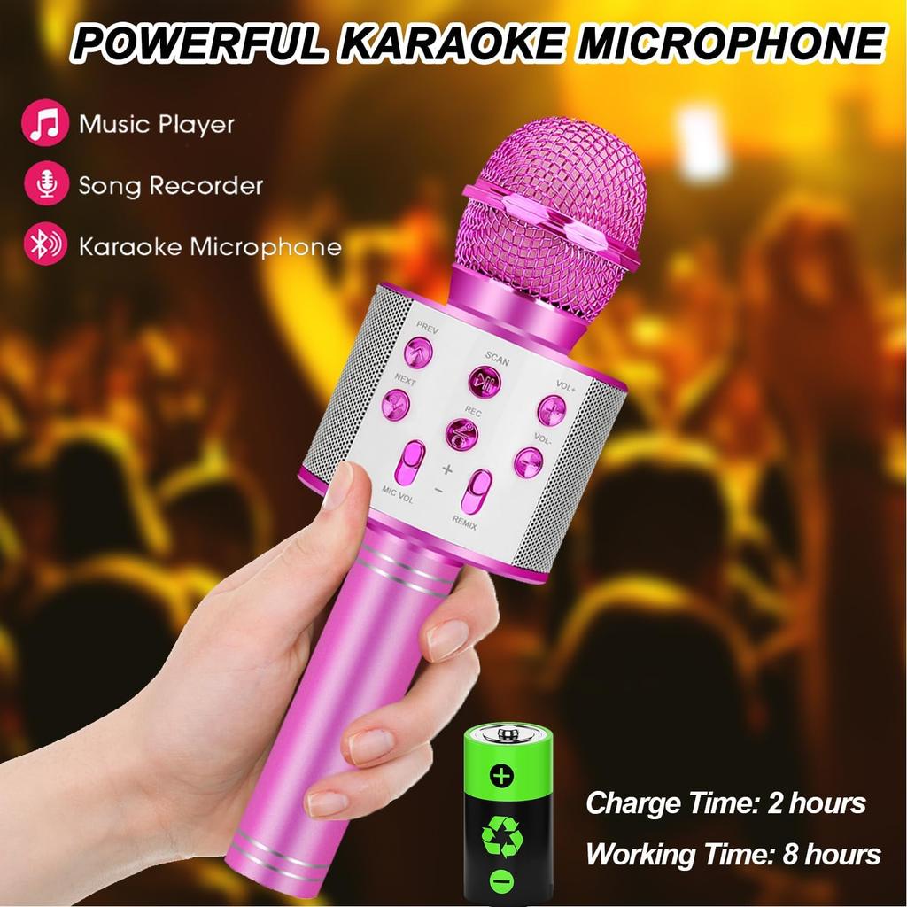 Kids Karaoke Microphone for Girl Toys,Christmas Birthday Gifts Ideas for 3 4 5 6 7 8 9 10 Year Old Girls