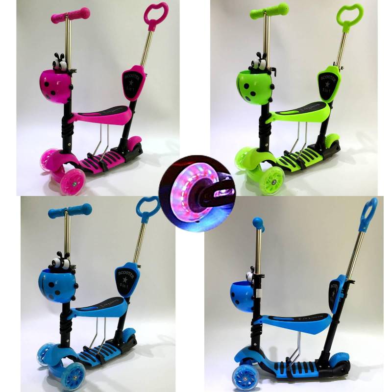 Scooters Adjustable Childrens Height Led Flashing Simple Cute Removable Seats