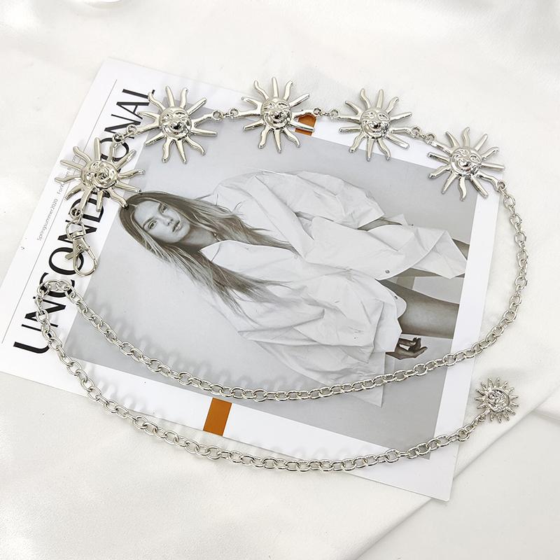 Punk Hip Hop All-match Waist Chain Sun Vintage Metal Womans Belt For Dress Vintage High Waist Chain Belt for Women