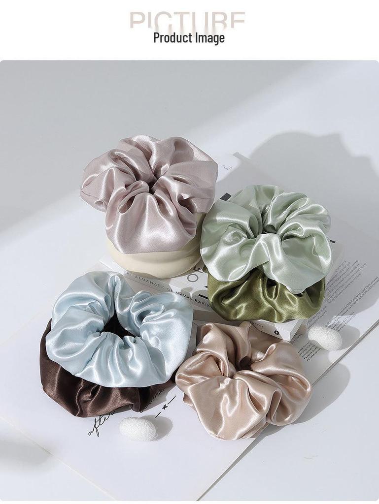 7cm Extra Large Silk Hair Tie - 22 Momme, Large Intestine Ring, 55cm Fabric, Custom Label Available