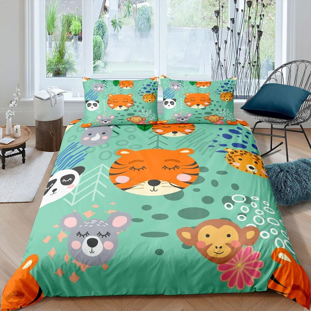 Chinese Bedclothes Single Double Duvet Cover With Pillowcase 3D Kids Beding Set Traditional Queen Comforter Sets Cartoon Birds