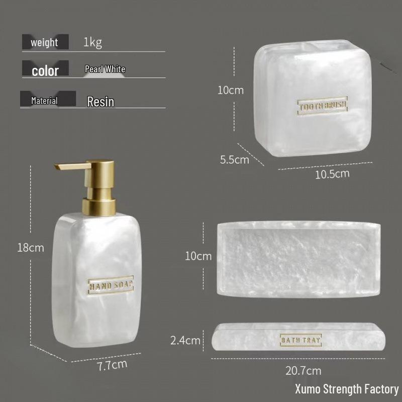 Hotel-Style Refillable Pump-Action Hand Sanitizer Bottle and Bathroom Shelf Tray Set
