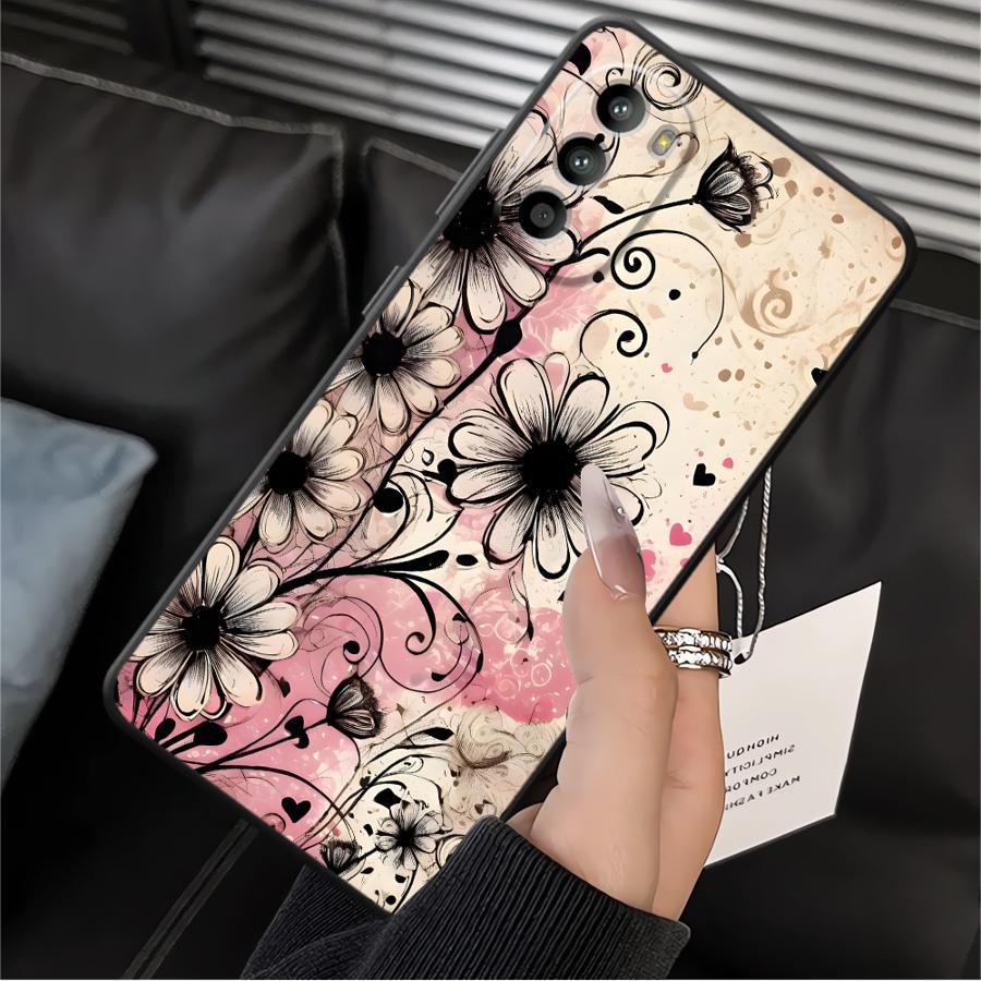 Retro Floral Pattern Case for Motorola Moto G50 G32 G51 G73 Edge 20 Pro 30 Lite G52 G53 G30 G71 G22 Edge40 G60s Phone Cover