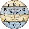 12Inches Beautiful Round Silent Wall Clock Vintage Paint Boards Decorative Clock