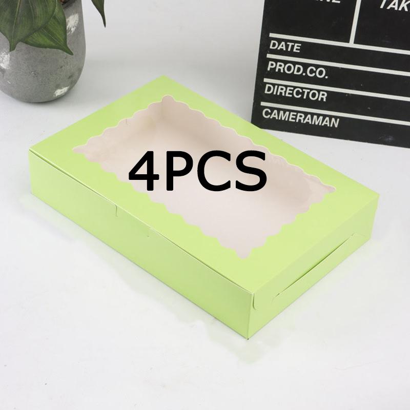 

WTEMPO Складные подарочные коробки с прозрачным окном своими руками, простые элегантные универсальные упаковочные коробки, идеально подходящие для хранения и дарения деликатных предметов 4pcs зелёный