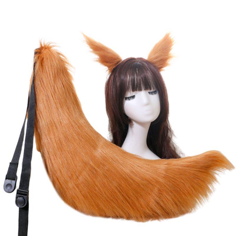 Erwachsene Kinder Cosplay Anime Flauschiges Plüsch Langes Katzenohr Schwanz Kostümzubehör Halloween Party Kostüm Requisite