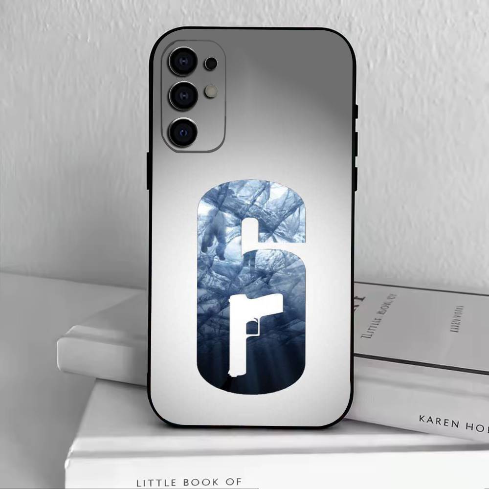 R6 Black Ice Rainbow Phone Case For Samsung S25,S24,S21,S22,S23,S30,Ultra,S20,Plus,Fe,Lite,Note,10,Black Cover