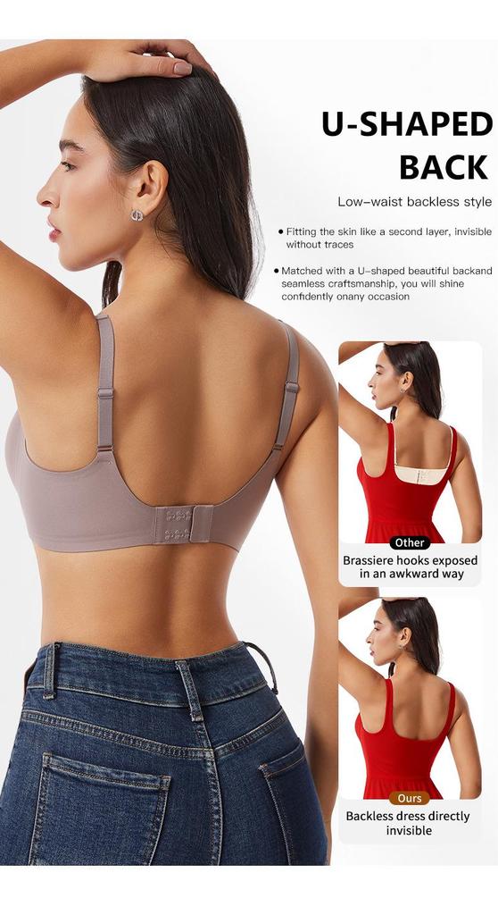 Dámská bezešvá bezkosticová push-up podprsenka na jógu - Styl tílka proti ochabování, Větší velikosti, Pohodlná pro malá prsa